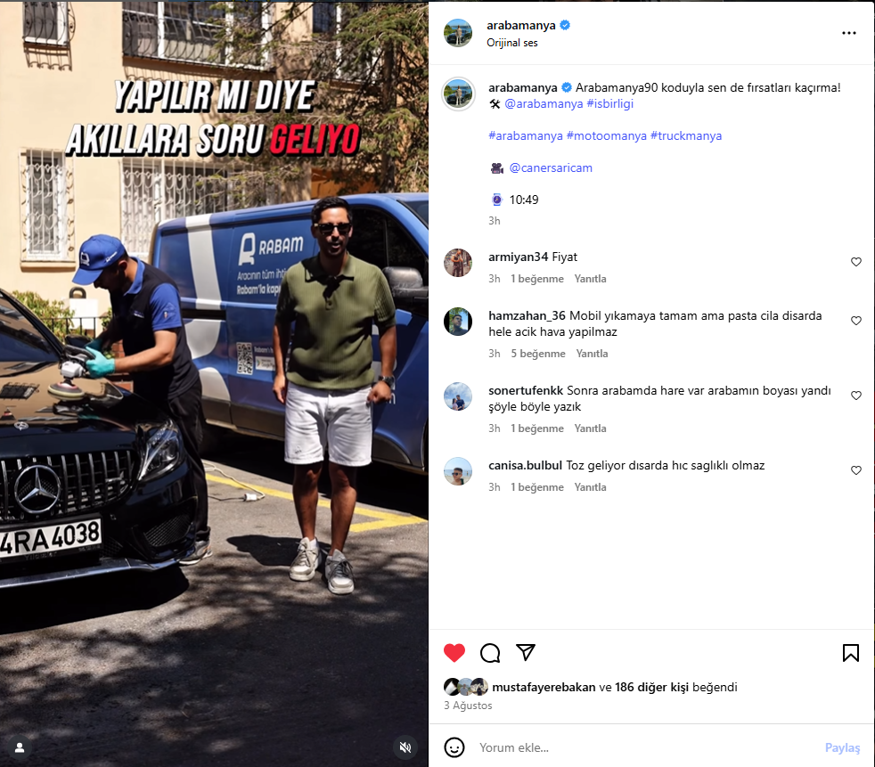 Yerinde Pasta Cila Hizmeti / Arabamanya